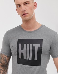 Серая футболка с принтом HIIT - Серый