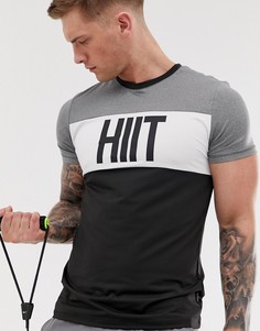Черная футболка колор блок HIIT - Черный