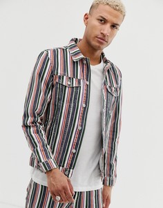 Джинсовая куртка от комплекта в полоску Pull&Bear - Синий