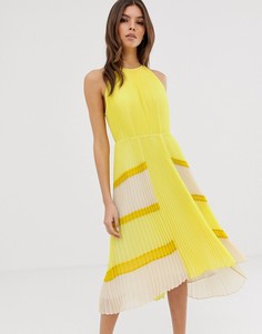 Плиссированное платье мини Ted Baker - Nellina - Желтый