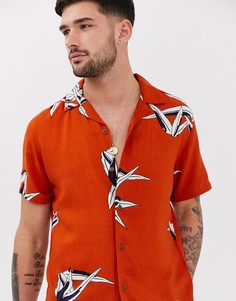 Рубашка с пальмовым принтом Pull&Bear - Оранжевый