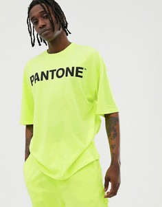 Неоново-желтая футболка Bershka - PANTONE - Желтый