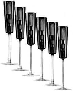 Наборы бокалов для шампанского Ajka Crystal Retro Black набор фужеров для шампанского 110 мл