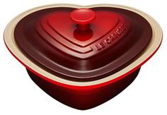 Посуда для запекания Le Creuset Форма-сердце 25см с крышкой Вишня