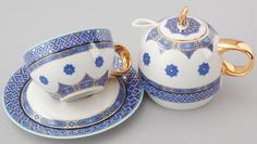 Чайный сервиз Rudolf Kampf, Восточный набор (чайник 0,4+чашка 0,2) (Узбекистан), В ПОДАРОЧНОЙ КОРОБКЕ