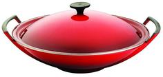 Чугунные казаны и воки Le Creuset Вок 36см (в наборе гриль, лопатка), Вишня