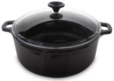 Чугунные кастрюли INVICTA Taupe Кастрюля со стеклянной крышкой 24 см, 3,8 л, темно-серая