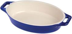 Посуда для запекания Staub Ceramic ex China форма овальная 37 см, темно-синяя