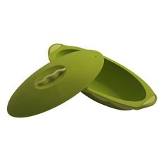 Силиконовые жаровни Silicone Zone Жаровня овальная силиконовая с крышкой, серия Pure, цвет зеленый