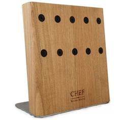 Блоки для ножей, Планки Chef Подставка с магнитными держателями 5-ти ножей CH-003/NAT (натуральный ясень)