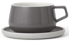 Чашки VIVA Scandinavia Ella™ Чайная чашка с блюдцем 0,3 л, фарфор, серый