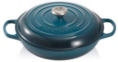 Чугунные кастрюли LE CREUSET Кастрюля круглая неглубокая, 30 см, 3,2 л, чугун, Лазурь