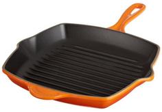 Чугунные сковороды LE CREUSET Квадратная сковорода-гриль, 26 см, оранжевая лава
