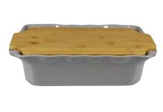 Керамические формы для выпечки Форма с доской прямоугольная Cook&Stock темно-серая 37,7х23,2х9,2см 3,7л Appolia