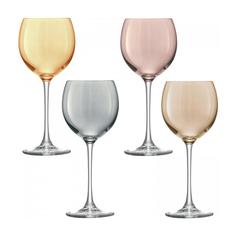 Наборы бокалов для красного вина LSA Набор из 4 бокалов для вина Polka 400 мл металлик