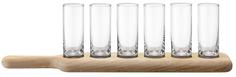 Наборы стопок LSA Набор из 6 стопок и деревянной подставки Paddle 40 см прозрачное стекло