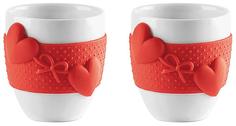 Чашки Guzzini Набор из 2 чашек для кофе Love красный