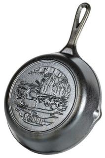 Чугунные сковороды Lodge Сковорода круглая 20 см черная, чугун Duck Logo
