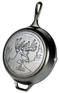 Чугунные сковороды Lodge Сковорода круглая 26 см черная, чугун Deer Logo