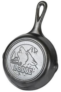 Чугунные сковороды Lodge Сковорода круглая 16 см черная, чугун Wolf Logo