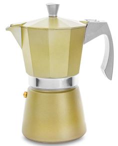 Гейзерные кофеварки IBILI Evva Golden Кофеварка гейзерная на 9 чашек, цвет золотой, для всех типов плит, литой алюминий