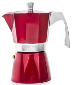 Гейзерные кофеварки IBILI Evva Red Кофеварка гейзерная на 6 чашек, цвет красный, для всех типов плит, литой алюминий