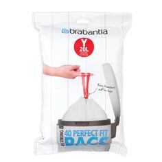 Аксессуары для мусорных вёдер и баков Brabantia Мешки для мусора PerfectFit, размер Y (20 л), упаковка-диспенсер, 40 шт.