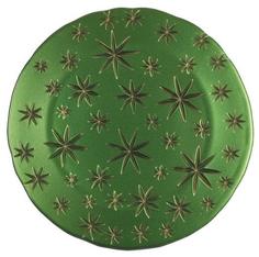 Блюда Nachtmann Golden Stars Charger Plate Green/Gold, тарелка