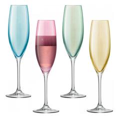Наборы бокалов для шампанского LSA Набор из 4 бокалов-флейт Polka 225 мл пастельный