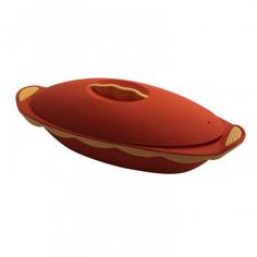 Силиконовые жаровни Silicone Zone Жаровня овальная силиконовая с крышкой, серия Pure, цвет красный