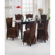 Набор чехлов для стульев 6 предметов Juanna (8029 шоколадный)