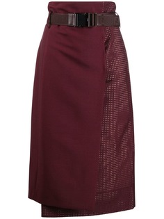 Fendi юбка с запахом и перфорацией