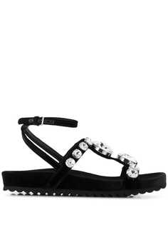 Miu Miu декорированные сандалии с открытым носком