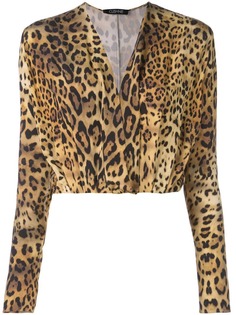 Cushnie блузка с леопардовым принтом
