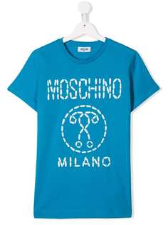 Moschino Kids футболка с нашивкой-логотипом