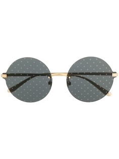 Dolce & Gabbana Eyewear солнцезащитные очки в круглой оправе в горох