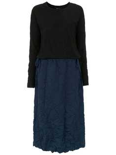 Uma Raquel Davidowicz платье миди Lisandra с мятым эффектом и контрастной юбкой