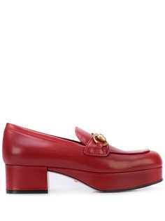Gucci лоферы на платформе с пряжкой Horsebit
