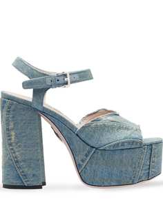 Miu Miu джинсовые босоножки на платформе