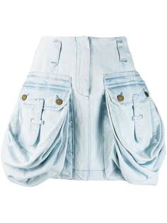 Alberta Ferretti джинсовая юбка с драпированными карманами