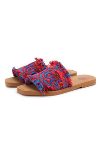 Комбинированные шлепанцы Woody Chloé