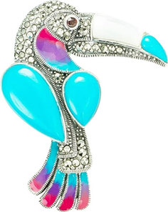 Серебряные броши Броши Марказит HB545-birjuza-mr