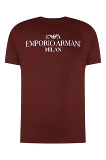 Футболка винного оттенка Emporio Armani
