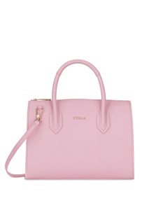 Розовая сумка Pin из сафьяновой кожи Furla