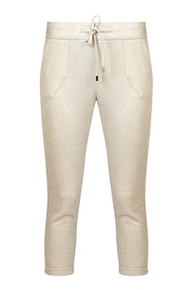 Укороченные бежевые брюки с люрексом MAX & MOI