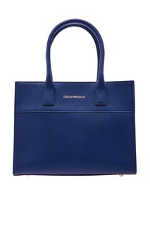 Синяя кожаная сумка Emporio Armani