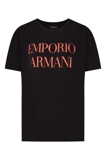 Черная футболка с принтом Emporio Armani