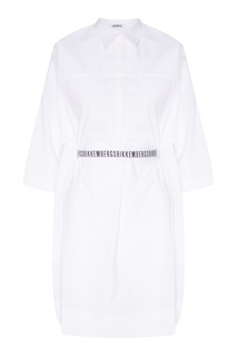 Белое платье-рубашка Dirk Bikkembergs