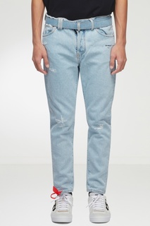 Голубые «вареные» джинсы Off White