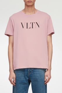 Розовая футболка с логотипом Valentino